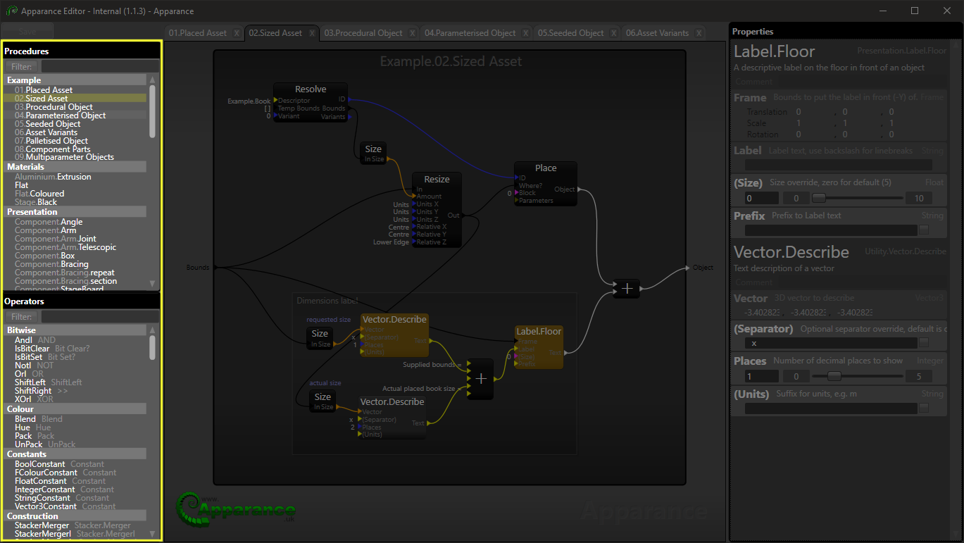 The Procedure and Operator Browser panels of the Editor The Procedure and Operator Browser panels of the Editor