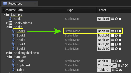 How an asset reference descriptor is constructed from its place in the Resource List hierarchy