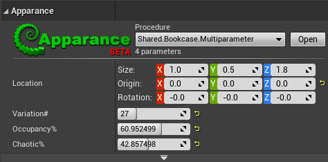 Example details panel for an entity