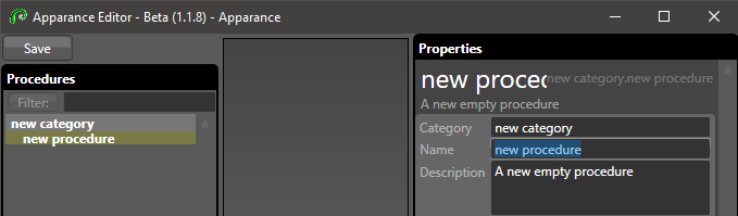 Naming and categorising procedures